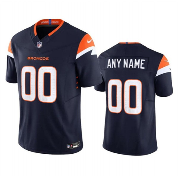 Denver Broncos Custom Navy 2024 F.U.S.E. Vapor Limited Stitched Jersey