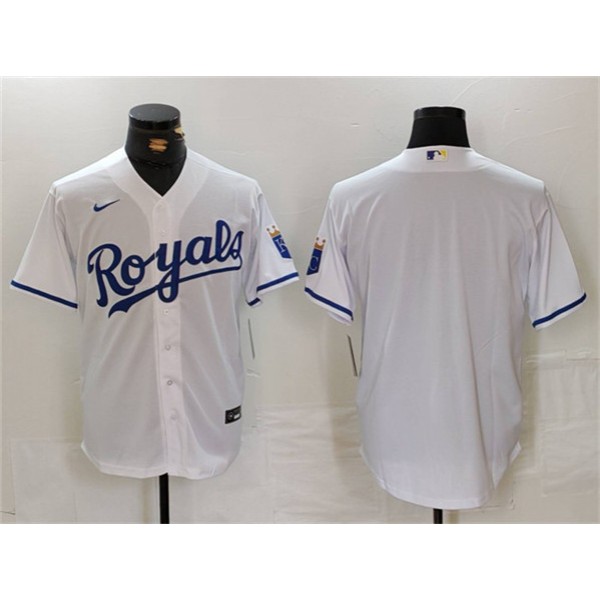 Kansas City Royals Blank White Cool Base Stitched Jersey