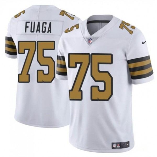 New Orleans Saints #75 Taliese Fuaga White 2024 Draft Color Rush Limited Stitched Jersey