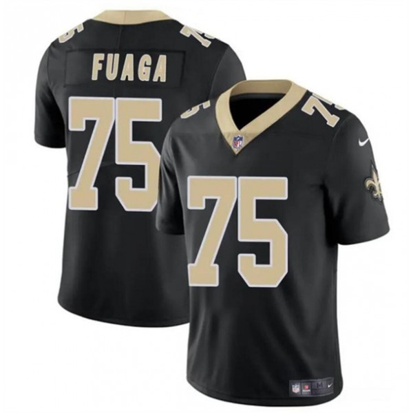 New Orleans Saints #75 Taliese Fuaga Black 2024 Draft Vapor Limited Stitched Jersey