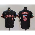 Texas Rangers #5 Corey Seager Black Mexico Cool Base Stitched Jersey