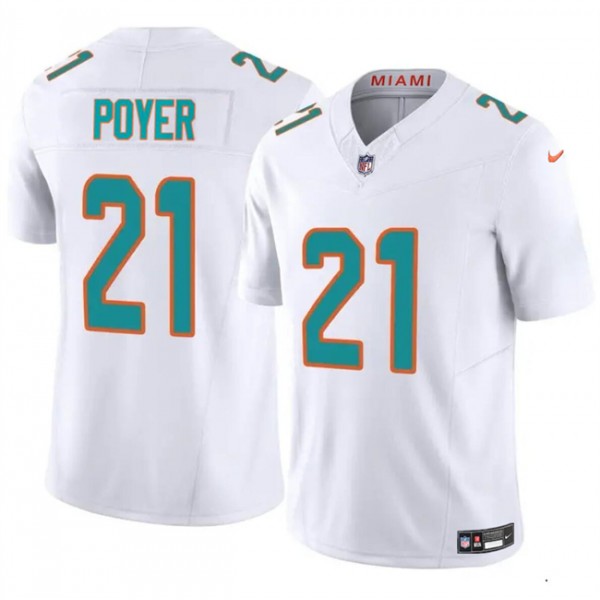Miami Dolphins #21 Jordan Poyer White 2024 F.U.S.E Vapor Limited Stitched Jersey