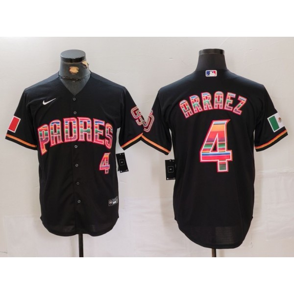 San Diego Padres #4 Luis Arraez Black Mexico Cool Base Stitched Jersey