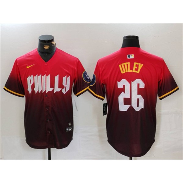 Philadelphia Phillies #26 Chase Utley Red 2024 City Connect Limited Stitched Jersey