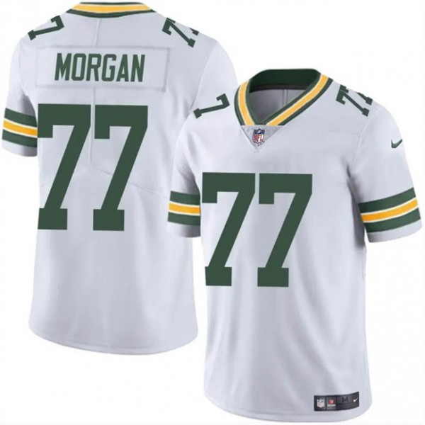 Green Bay Packers #77 Jordan Morgan White 2024 Draft Vapor Limited Stitched Jersey