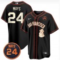 San Francisco Giants #24 Willie Mays Black With Patch Stitched Jersey