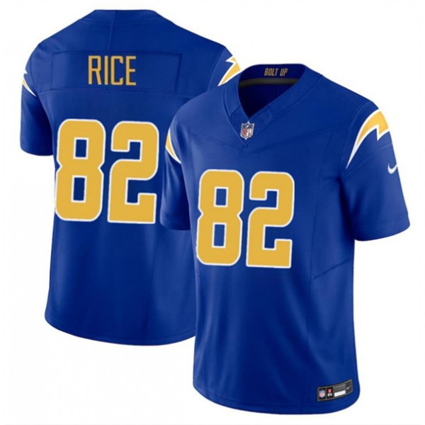 Los Angeles Chargers #82 Brenden Rice Royal 2024 Draft F.U.S.E. Vapor Limited Stitched Jersey