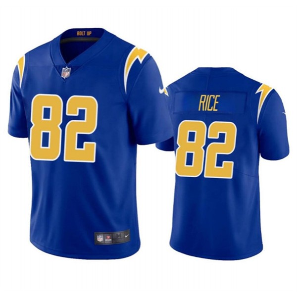 Los Angeles Chargers #82 Brenden Rice Royal 2024 Draft Vapor Limited Stitched Jersey