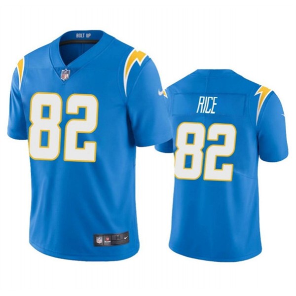 Los Angeles Chargers #82 Brenden Rice Light Blue 2024 Draft Vapor Limited Stitched Jersey
