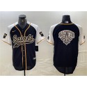 New Orleans Saints Team Big Logo Black White 1987 Legacy Cool Base Stitched Jersey
