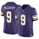 Minnesota Vikings #9 J.J. McCarthy Purple 2024 Draft F.U.S.E. Throwback Vapor Untouchable Limited Stitched Jersey