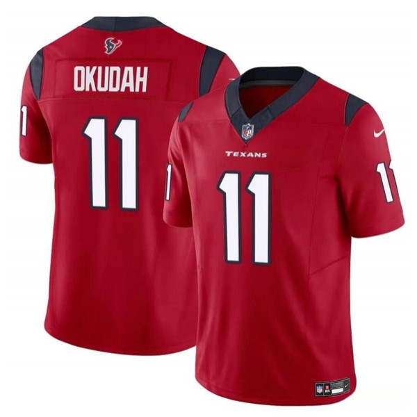Houston Texans #11 Jeff Okudah Red 2024 F.U.S.E. Vapor Untouchable Stitched Jersey
