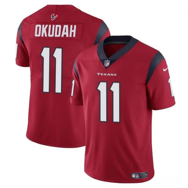 Houston Texans #11 Jeff Okudah Red Vapor Untouchable Stitched Jersey