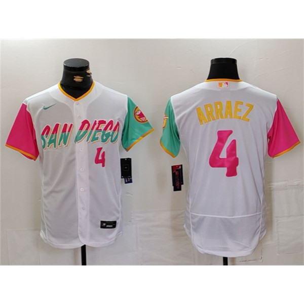 San Diego Padres #4 Luis Arraez White City Connect Flex Base Stitched Jersey