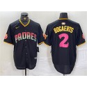 San Diego Padres #2 Xander Bogaerts Black Cool Base Stitched Jersey