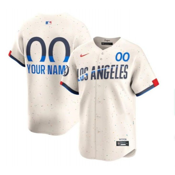 Los Angeles Dodgers Custom Cream 2024 City Connect Limited Stitched Jersey