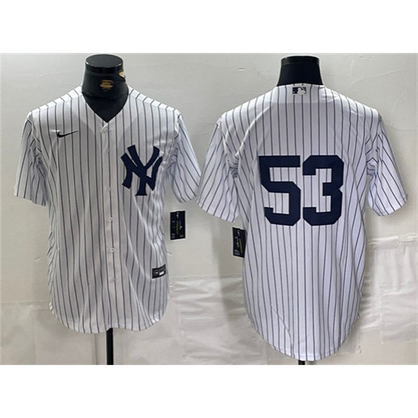 New York Yankees #53 Bobby Abreu White Cool Base Stitched Jersey