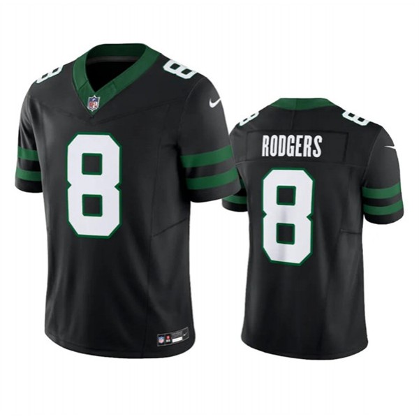New York Jets #8 Aaron Rodgers Black 2024 F.U.S.E. Vapor Limited Stitched Jersey