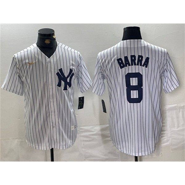 New York Yankees #8 Yogi Berra White Cool Base Stitched Jersey