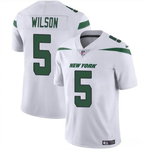 New York Jets #5 Garrett Wilson White Vapor Untouchable Limited Stitched Jersey