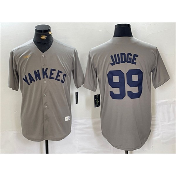 New York Yankees #99 Aaron Judge Gray Cool Base Stitched Jersey