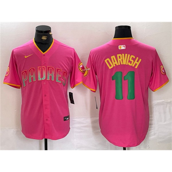 San Diego Padres #11 Yu Darvish Pink Cool Base Stitched Jersey