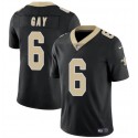 New Orleans Saints #6 Willie Gay Black Vapor Limited Stitched Jersey