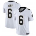 New Orleans Saints #6 Willie Gay White Vapor Limited Stitched Jersey