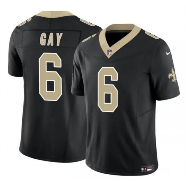 New Orleans Saints #6 Willie Gay Black 2023 F.U.S.E. Vapor Limited Stitched Jersey