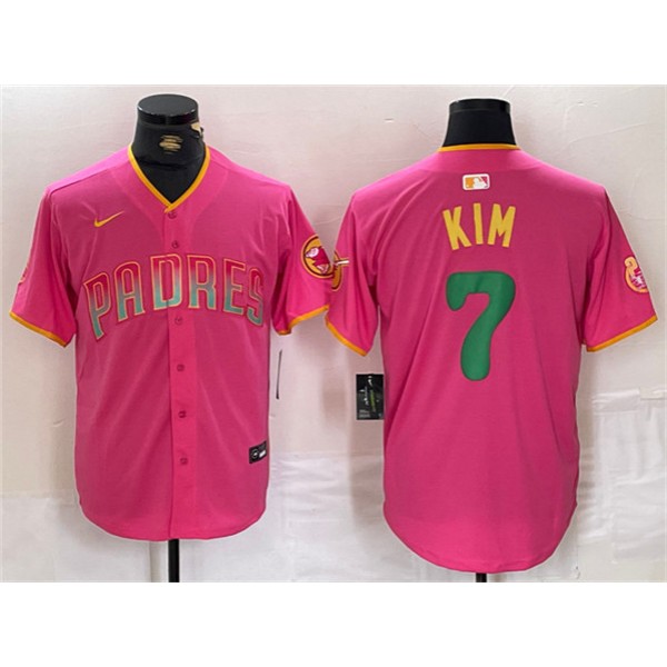 San Diego Padres #7 Ha-Seong Kim Pink Cool Base Stitched Jersey