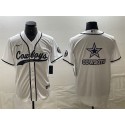 Dallas Cowboys White Team Big Logo With Patch Cool Base Stitched Jersey