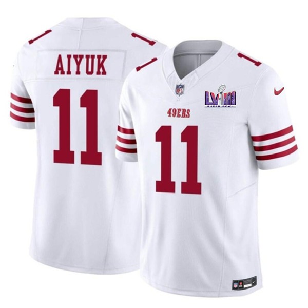 San Francisco 49ers #11 Brandon Aiyuk White 2023 F.U.S.E. NFC West Champions Patch Stitched Jersey
