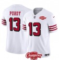 San Francisco 49ers #13 Brock Purdy White 2023 F.U.S.E. NFC West Champions Patch Alternate Stitched Jersey