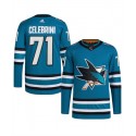 San Jose Sharks #71 Macklin Celebrini Teal 2024 Draft Stitched Jersey