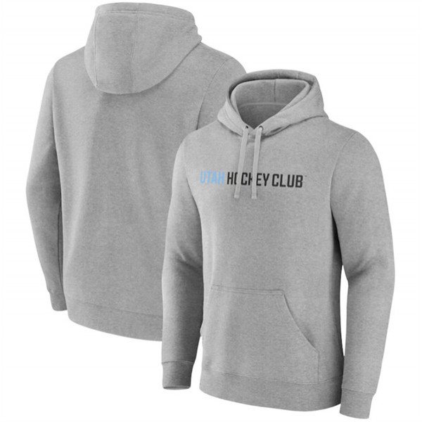 Utah Club Heather Gray Wordmark Logo Fleece Pullover Hoodie