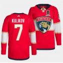 Florida Panthers #7 Dmitry Kulikov Red Home 2024 Stanley Cup Champions Stitched Jersey