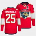 Florida Panthers #25 Mackie Samoskevich Red Home 2024 Stanley Cup Champions Stitched Jersey