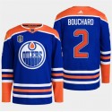 Edmonton Oilers #2 Evan Bouchard Royal 2024 Stanley Cup Final Patch Stitched Jersey