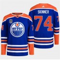 Edmonton Oilers #74 Stuart Skinner Royal 2024 Stanley Cup Final Patch Stitched Jersey