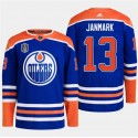 Edmonton Oilers #13 Mattias Janmark Royal 2024 Stanley Cup Final Patch Stitched Jersey