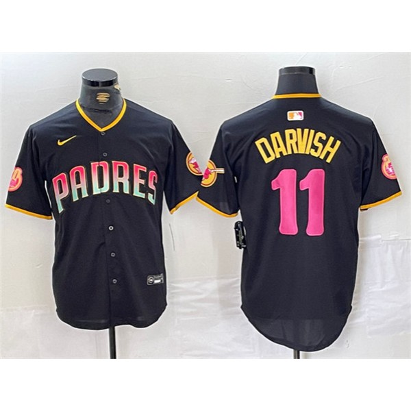 San Diego Padres #11 Yu Darvish Black Cool Base Stitched Jersey