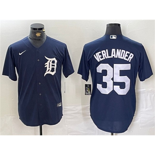Detroit Tigers #35 Justin Verlander Navy Cool Base Stitched Jersey