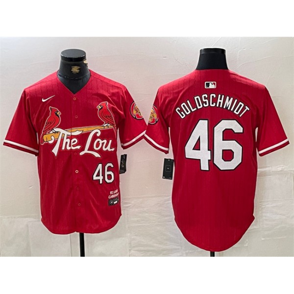 St. Louis Cardinals #46 Paul Goldschmidt Red 2024 City Connect Stitched Jersey