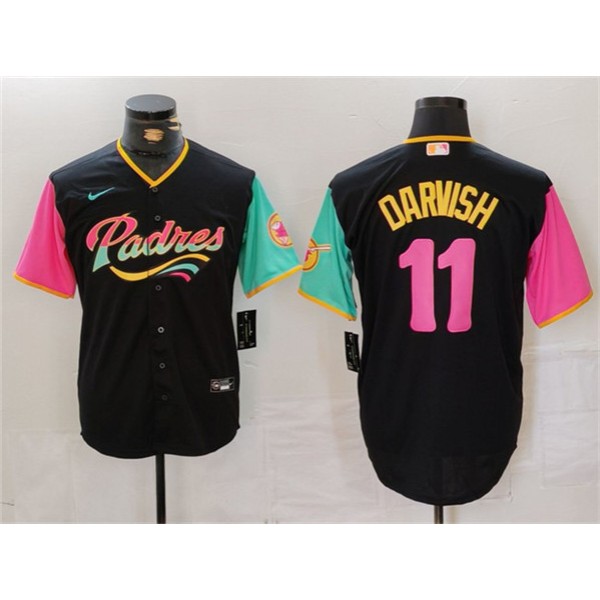 San Diego Padres #11 Yu Darvish Black City Connect Cool Base Stitched Jersey
