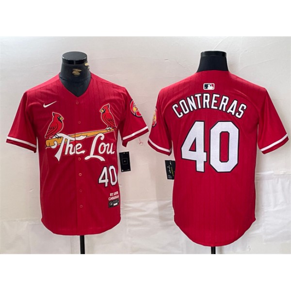 St. Louis Cardinals #40 Willson Contreras Red 2024 City Connect Stitched Jersey
