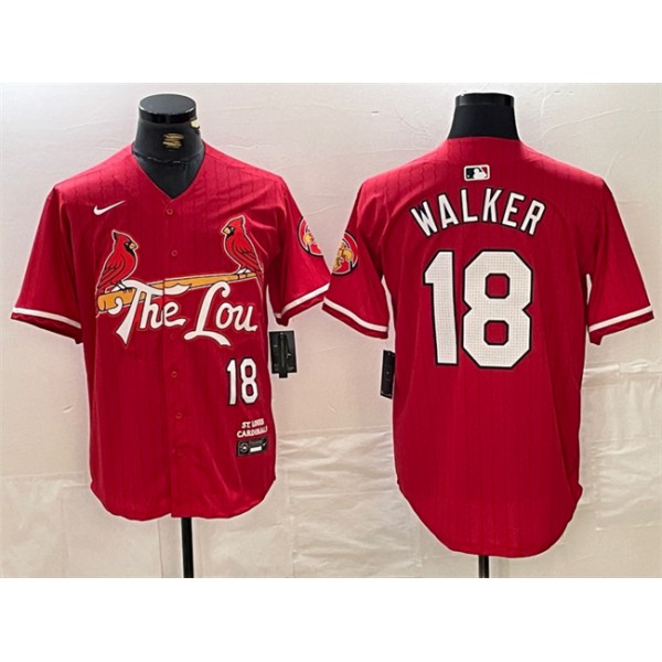 St. Louis Cardinals #18 Jordan Walker Red 2024 City Connect Limited Stitched Jersey