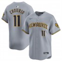Milwaukee Brewers #11 Jackson Chourio Gray 2024 Away Limited Stitched Jersey