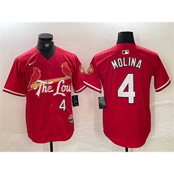 St. Louis Cardinals #4 Yadier Molina Red 2024 City Connect Limited Stitched Jersey