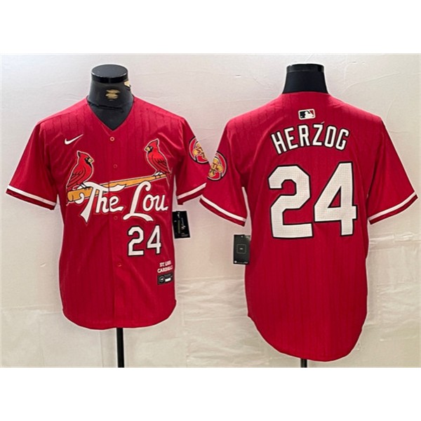 St. Louis Cardinals #24 Whitey Herzog Red 2024 City Connect Limited Stitched Jersey