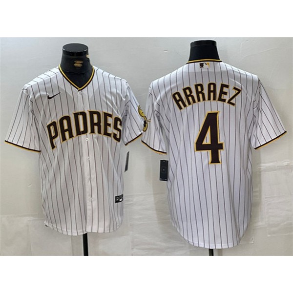 San Diego Padres #4 Luis Arraez White Cool Base Stitched Jersey